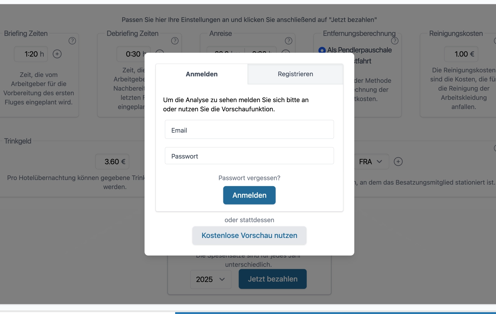 Anmelden oder Registrieren